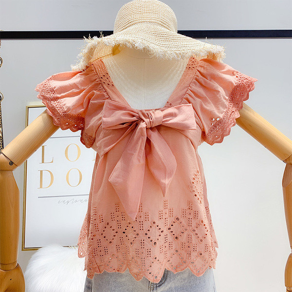 Bluză de damă modernă cu panglică în trei culori