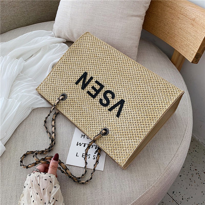 Geanta de dama moderna cu inscriptie in trei culori