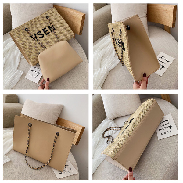 Geanta de dama moderna cu inscriptie in trei culori