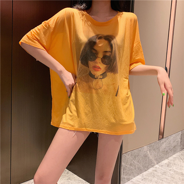 Tricou casual dama cu aplicatie - model lung