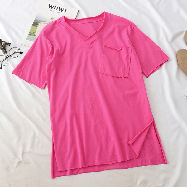 Tricou casual dama cu buzunar in mai multe culori