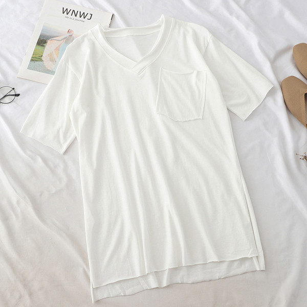 Tricou casual dama cu buzunar in mai multe culori