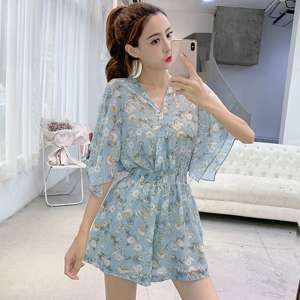 Salopeta de vara dama cu maneci largi si model floral