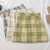 Fusta de dama in carouri moderna cu talie inalta in mai multe culori