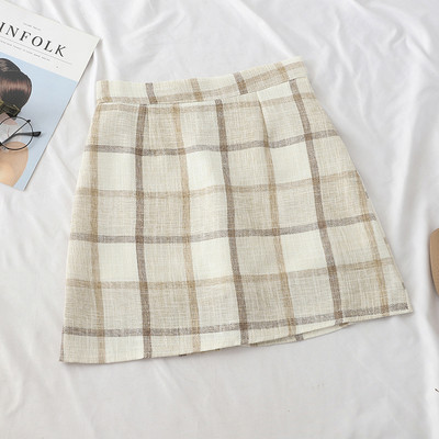 Fusta de dama in carouri moderna cu talie inalta in mai multe culori