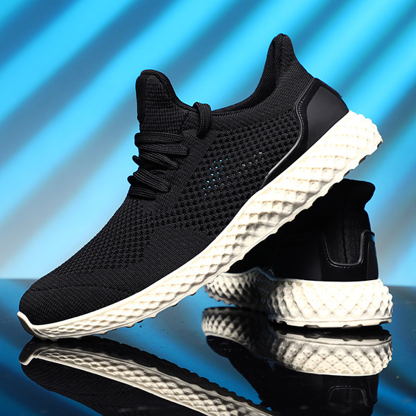 Tenisi moderni pentru bărbați cu șireturi în alb, gri și negru