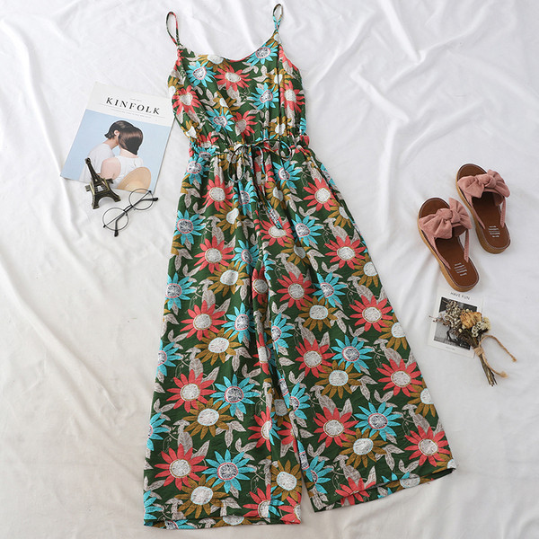 Γυναικεία ολόσωμη φόρμα  με floral μοτίβα σε δύο χρώματα