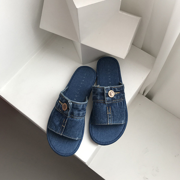 Papuci de damă din denim în trei culori