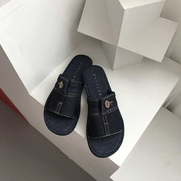 Papuci de damă din denim în trei culori