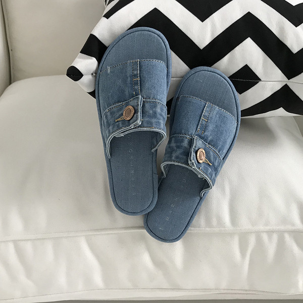 Papuci de damă din denim în trei culori