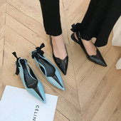 Pantofi eleganti de dama cu toc si sireturi in doua culori