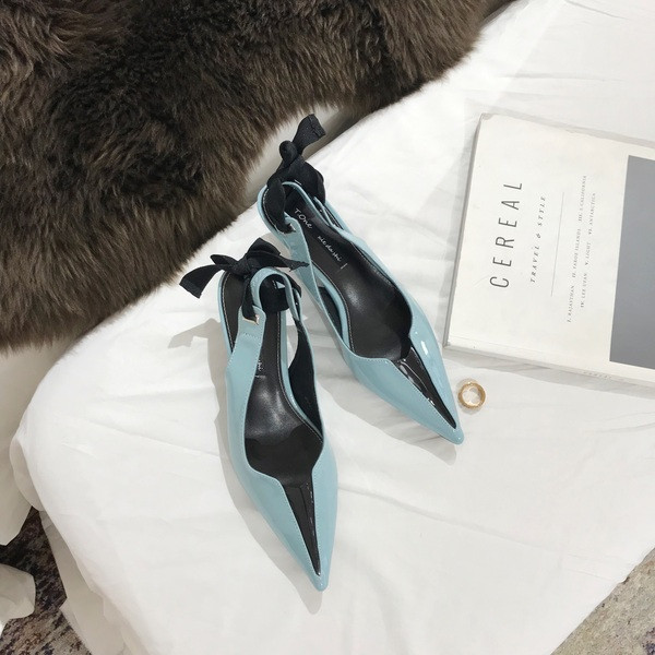 Pantofi eleganti de dama cu toc si sireturi in doua culori