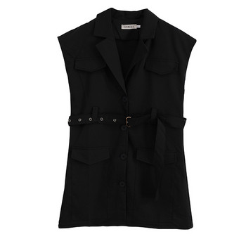 Rochie de dama eleganta cu nasturi si curea in doua culori