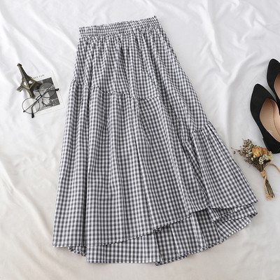 Fusta lunga de dama in carouri cu talie inalta in mai multe culori