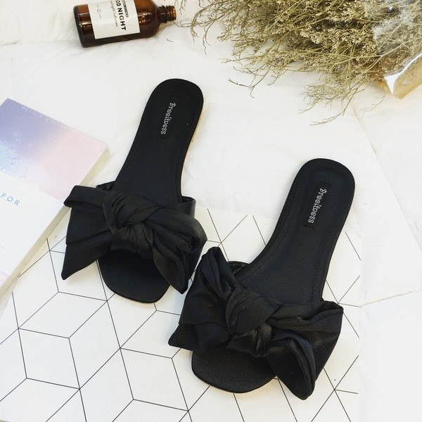 Papuci moderni de dama cu panglica in trei culori