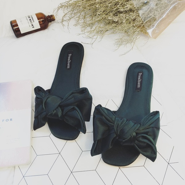 Papuci moderni de dama cu panglica in trei culori