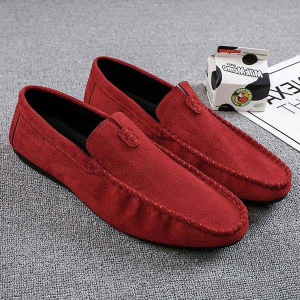 Mocasini casual barbatesti din piele intoarsa ecologica in mai multe culori