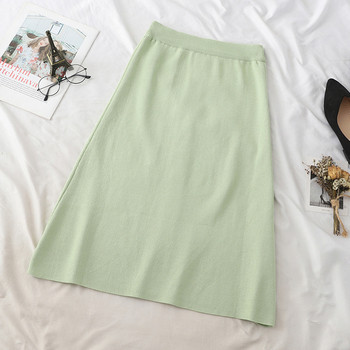 Модерна дамска дълга пола с копчета и висока талия в няколко цвята