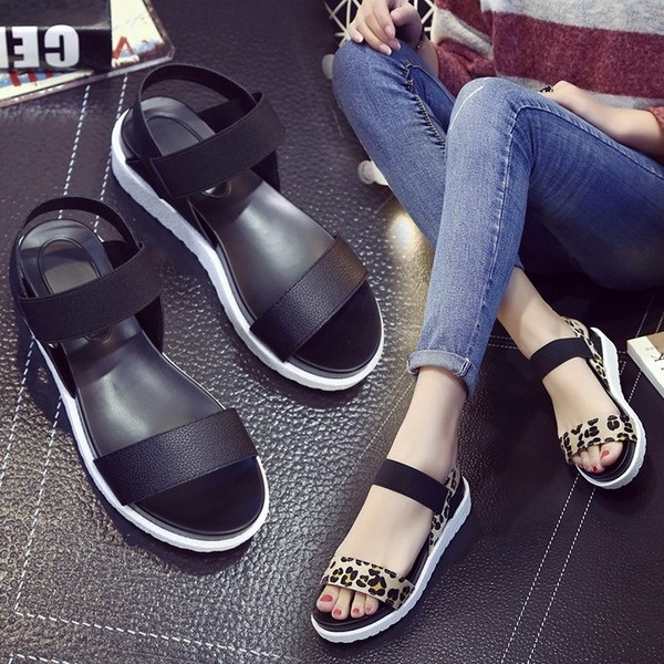 Sandale casual din piele ecologica in patru culori