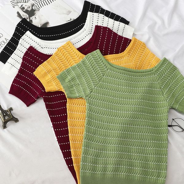 Modern női blúz rövid ujjal, öt színben