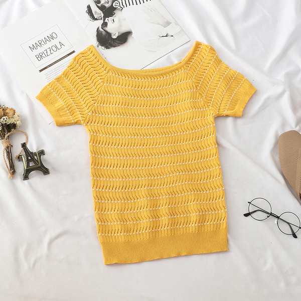 Modern női blúz rövid ujjal, öt színben