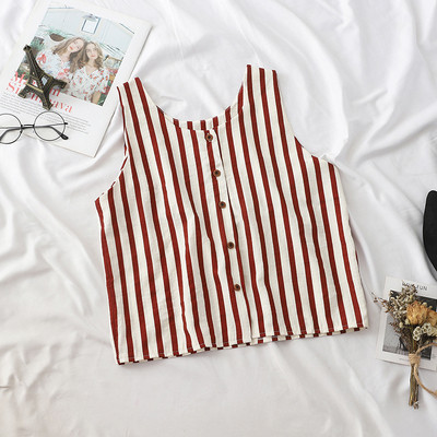 Maiou de damă de zi cu dungi cu nasturi în mai multe culori