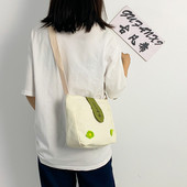 Geanta de dama de zi cu zi cu aplicatie in alb si verde