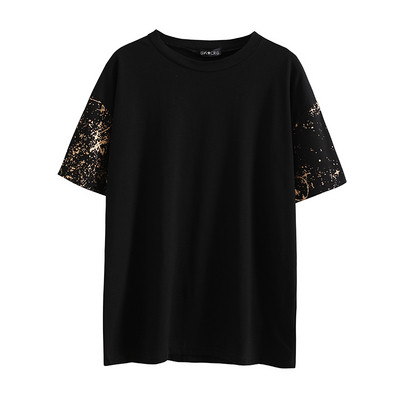 Tricou de damă cu decolteu O în negru