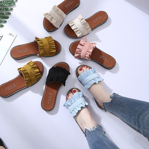 Papuci dama din piele intoarsa ecologica in mai multe culori