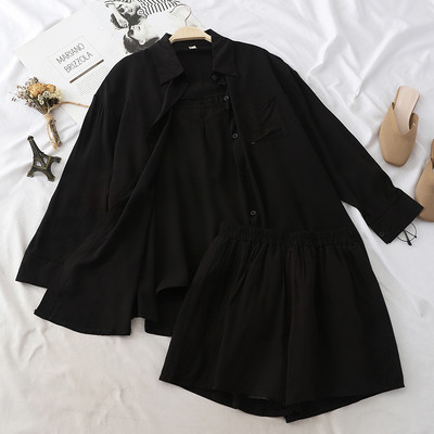 Set elegant pentru femei din trei părți în roz, negru și alb