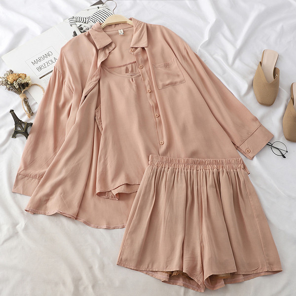 Set elegant pentru femei din trei părți în roz, negru și alb