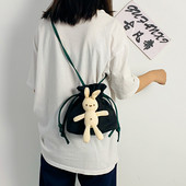 Geanta de dama cu element 3D si cravate in mai multe culori