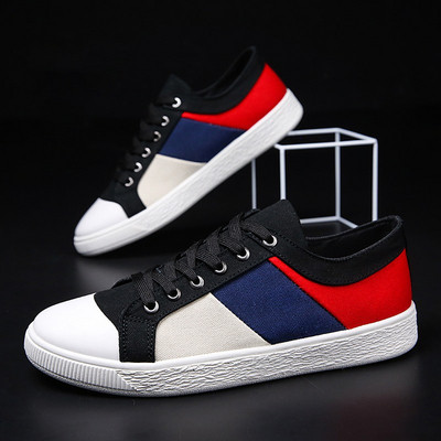 Ανδρικά πάνινα παπούτσια σε τρία χρώματα με επίπεδη σόλα