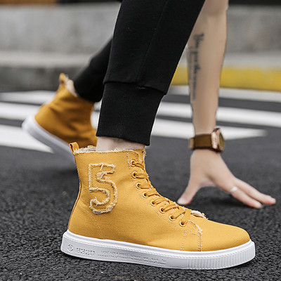 Ανδρικά πάνινα παπούτσια σε τρία χρώματα με επίπεδη σόλα