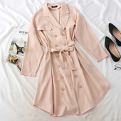 Stílusos női ruha hosszú ujjal és övvel több színben