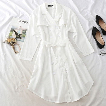 Stílusos női ruha hosszú ujjal és övvel több színben