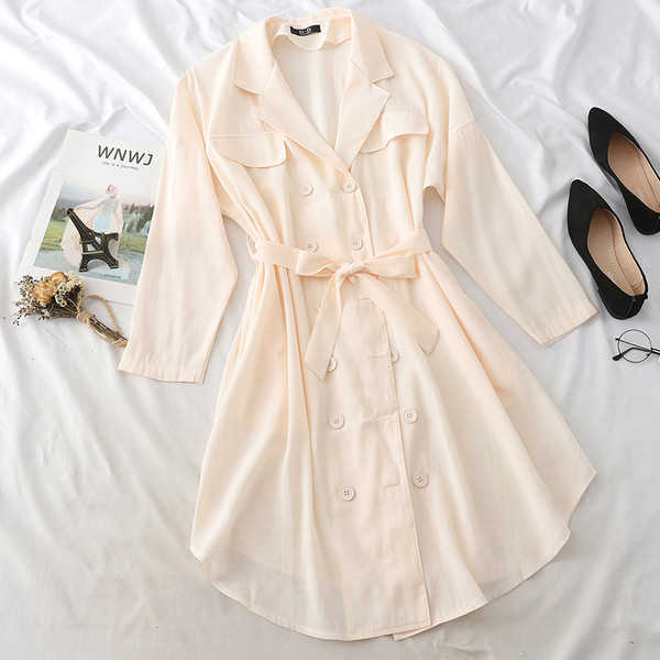 Stílusos női ruha hosszú ujjal és övvel több színben