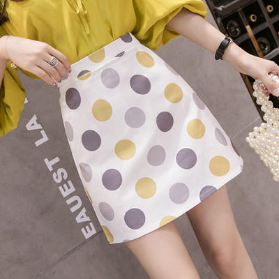 Fusta de dama moderna cu talie inalta cu element de culoare