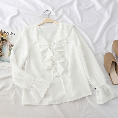 Stílusos női ing hosszú ujjal és nyakkendővel több színben