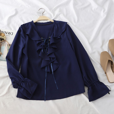 Stílusos női ing hosszú ujjal és nyakkendővel több színben