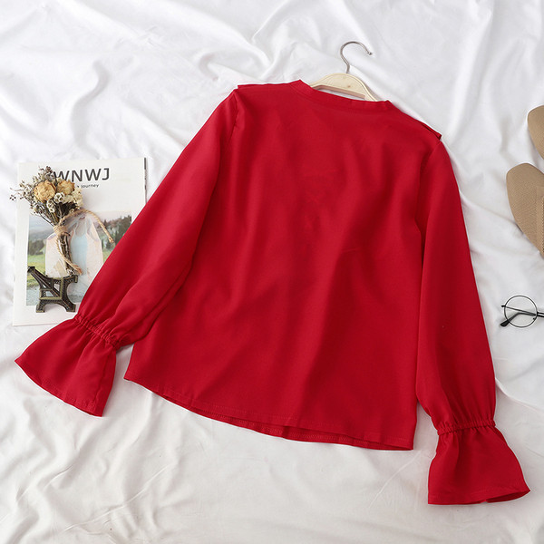 Stílusos női ing hosszú ujjal és nyakkendővel több színben