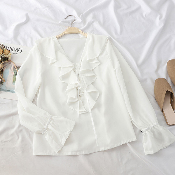 Stílusos női ing hosszú ujjal és nyakkendővel több színben