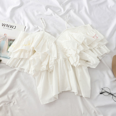 Bluză de damă elegantă, model nou, cu bretele și mâneci căzute în mai multe culori