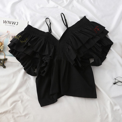 Bluză de damă elegantă, model nou, cu bretele și mâneci căzute în mai multe culori