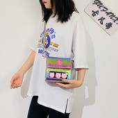 Geanta de dama cu aplicatie colorata in trei culori