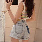 Blugi scurti de dama actuali cu talie inalta