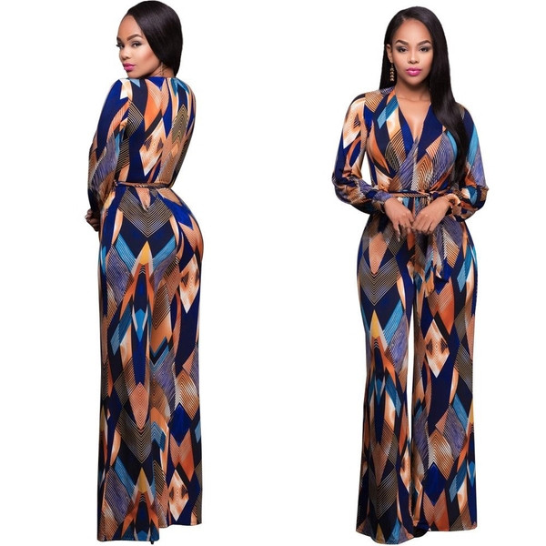 Γυναικεία καθημερινή ολόσωμη φόρμα  V-neck casual, μακρύ μανίκι 