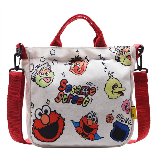 Geantă de zi cu zi pentru femei în alb-negru și aplicație color