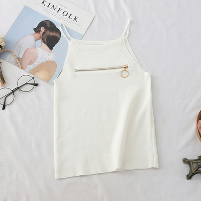 Maieu casual dama cu bretele subtiri si fermoar in mai multe culori