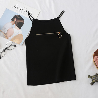 Maieu casual dama cu bretele subtiri si fermoar in mai multe culori